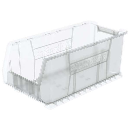 Storage Bin, Plastic, Clear, 10 in H, 11 in W, 23 7/8 in L