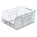 Storage Bin, Plastic, Clear, 11 in H, 16 1/2 in W, 23 7/8 in L
