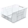 Storage Bin, Plastic, Clear, 12 in H, 18 1/4 in W, 23 7/8 in L
