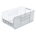 Storage Bin, Plastic, Clear, 12 in H, 18 3/8 in W, 29 1/4 in L