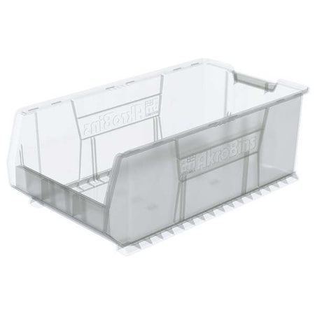 Storage Bin, Plastic, Clear, 11 in H, 16 1/2 in W, 29 7/8 in L