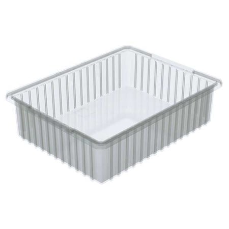 Industrial Grade Polymer, Divider Box, Clear, 22 3/8 in L, 6 in H