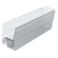 Shelf Storage Bin, Plastic, Clear, 4 in H, 2 3/4 in W, 11 5/8 in L