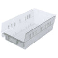 Shelf Storage Bin, Plastic, Clear, 4 in H, 6 5/8 in W, 11 5/8 in L