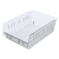 Shelf Storage Bin, Plastic, Clear, 4 in H, 8 3/8 in W, 11 5/8 in L