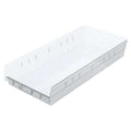 Shelf Storage Bin, Plastic, Clear, 4 in H, 11 1/8 in W, 23 5/8 in L