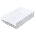Shelf Storage Bin, Plastic, Clear, 4 in H, 11 1/8 in W, 17 7/8 in L