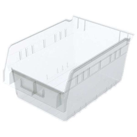 Shelf Storage Bin, Plastic, Clear, 6 in H, 8 3/8 in W, 11 5/8 in L