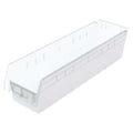 Shelf Storage Bin, Plastic, Clear, 6 in H, 6 5/8 in W, 23 5/8 in L