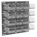 Steel Louvered Panel, 4 5/8 in D x 20 in H x 18 in W, Gray