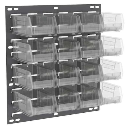 Steel Louvered Panel, 4 5/8 in D x 20 in H x 18 in W, Gray