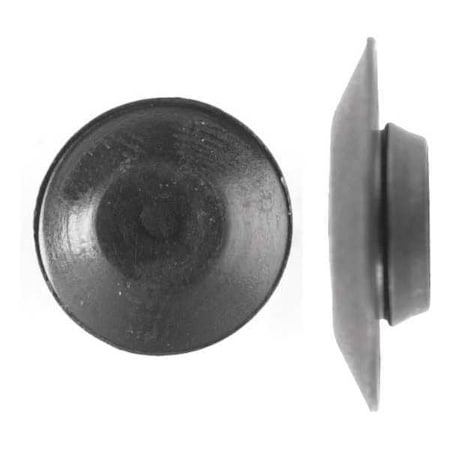 Button Spoke Screw Plug, 3/8 in Dia, Black, Plastic 100 PK
