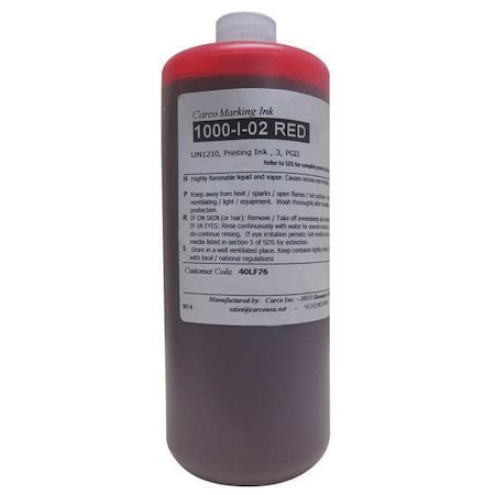 Marking Ink, 1 qt, Red, Dye