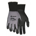 Coated Gloves, Nitrile, Sandy, Palm, 4 Abrasion Level, Black, S 1 PR