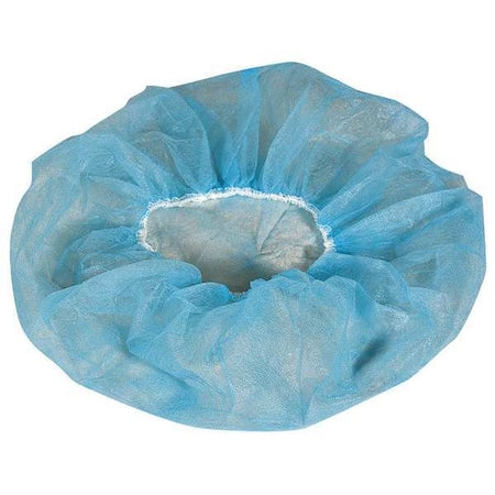 Bouffant Cap, Polypropylene, 28 in Dia., Blue, XL, 1000 PK