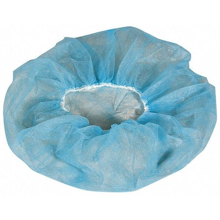 Bouffant Cap, Polypropylene, 18 in Dia., Blue, S, 1000 PK