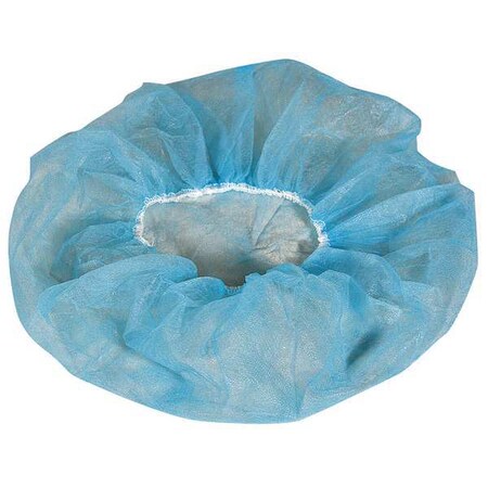 Bouffant Cap, Polypropylene, 21 in Dia., Blue, M, 1000 PK