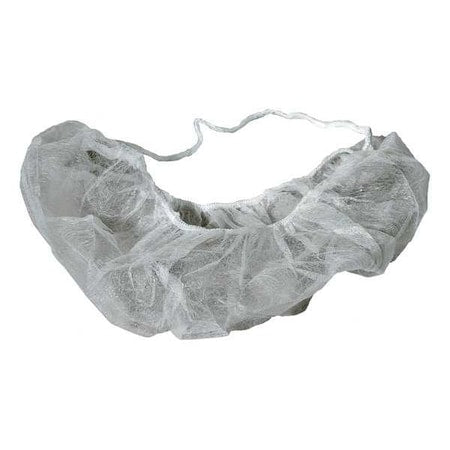 Beard Cover, Polypropylene, 19 in Dia., White, M, 1000 PK