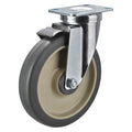 Swivel Plate Caster w/Brake, 300 lb., S Steel
