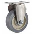 Rigid Plate Caster, TPR, 4 in., 300 lb.