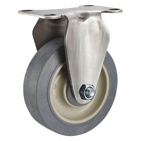 Rigid Plate Caster, TPR, 4 in., 300 lb.