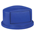 BRUTE(R) 32 gal Trash Can Lid, Dome with Push Door Blue, Resin, 1 Openings 22 3/4 in W/Dia