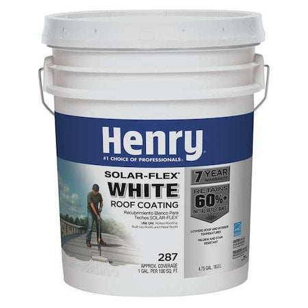 Protective Roof Coating, 4.75 gal, Pail, White