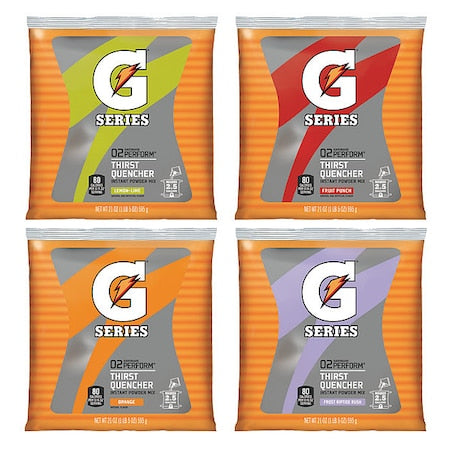 G Series, Thirst Quencher Sports Drink Mix, Assorted Flavors, 2.5 Gal Yield per 21 oz Pk, 32PK