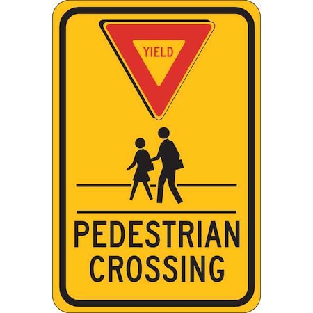 Traffic Sign, 18 in H, 12 in W, Aluminum, Rectangle, English, 124398