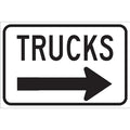 Traffic Sign, 12 in H, 18 in W, Plastic, Rectangle, English, 124471
