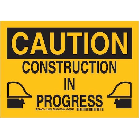 Caution Sign, Aluminum, Rectangle, English