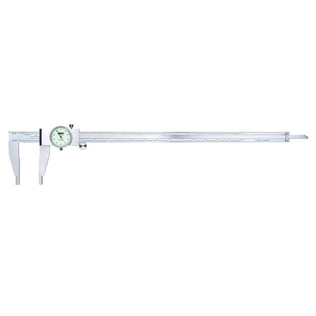 Dial Caliper, 0-24" Range, 3.3"Jaw D, White