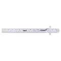 Pocket Rule, SS, 6" L, Satin Chrome, 15/32"W