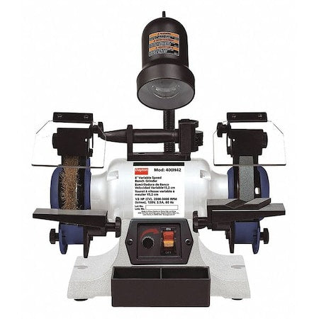 Bench Grinder, 6 in Max. Wheel Dia, 60 Grinding Wheel Grit