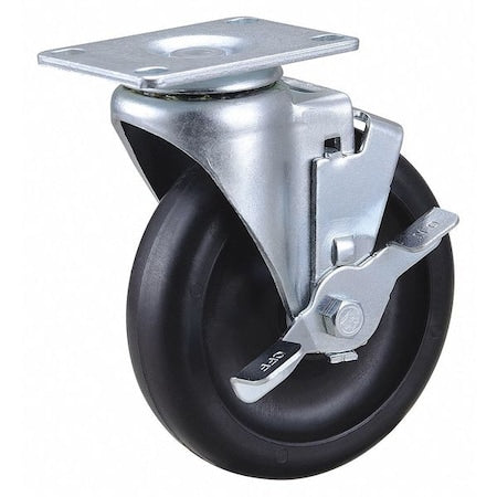 NSF-Listed Plate Caster, 300 lb. Load Rating, Swivel