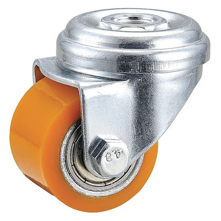 Bolt-Hole Caster, 1 3/8"dia, Swivel, PU