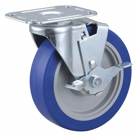 Plate Caster, 220 lbs Load Rating, Swivel