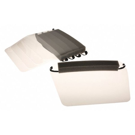 Face Shield, Clear Visor, Polyester, Elastic Strap Suspension, Anti-Static Lens