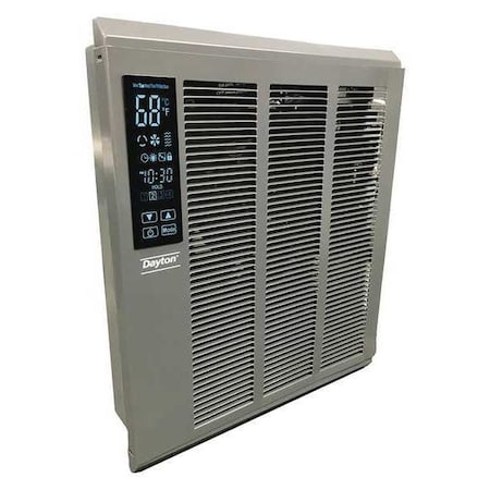 Recessed Electric Wall-Mount Heater, Recessed or Surface, 4000 W, 208V AC, White