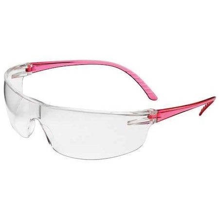 SVP200, Safety Glasses, Anti-Fog, Clear Lens, Pink Frame, Frameless