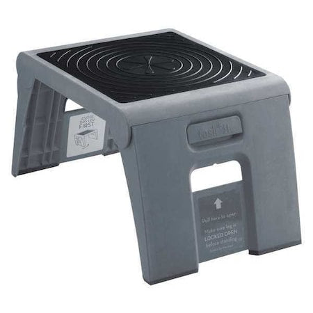Folding Step, 1 Steps, 300 lb Load Capacity, 9 1/2 in Overall Height, Plastic, Gray