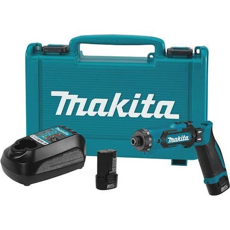 Drill Kit, 1/4 in, 72 V DC, Battery Included Cordless Drill