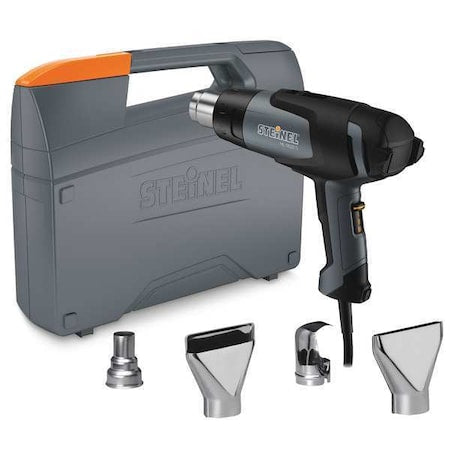 Heat Gun Kit, Corded Powered, 120V AC, Adjustable Temp. Setting, 1,400 W Watt, Pistol-Grip Handle