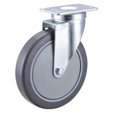 Plate Caster, 6" Wheel Dia, 150 lb.