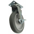 Plate Caster, 6" Wheel Dia, 325 lb., Swivel