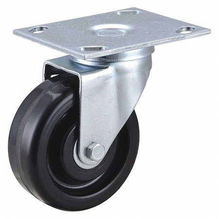 NSF-Listed Plate Caster, 4" Wheel Dia, 350 lb.