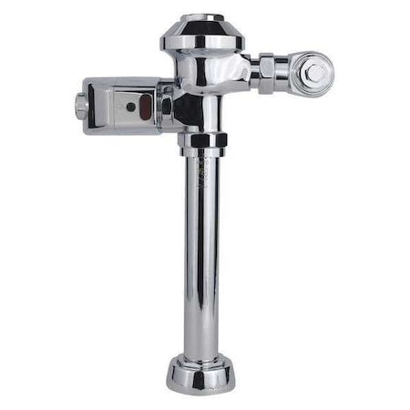 Toilet Automatic Flush Valve, 1.28 gpf gpf, Polished Chrome, 1 in, 1 1/2 in Spud Coupling