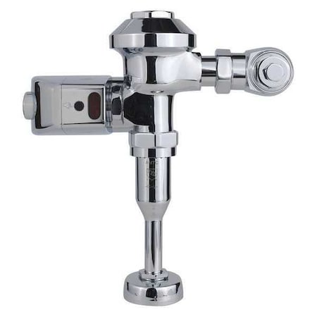Urinal Automatic Flush Valve, 0.1 gpf gpf, Polished Chrome, 3/4 in, 3/4 in Spud Coupling