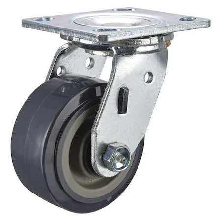 Plate Caster, 600 lb. Ld Rating, Zn Plate