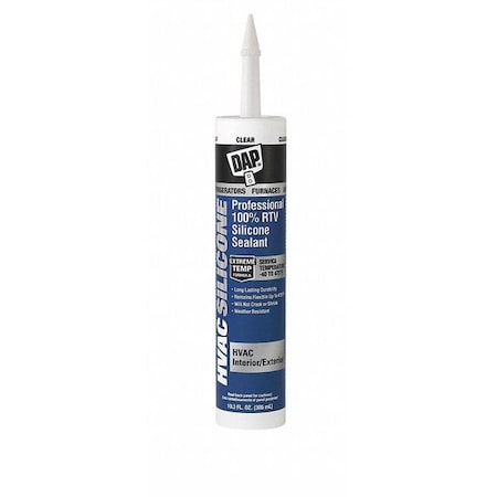 Waterproof Silicone Sealant, 10.3 oz, Clear, Temp Range -45 to 475 Degrees F